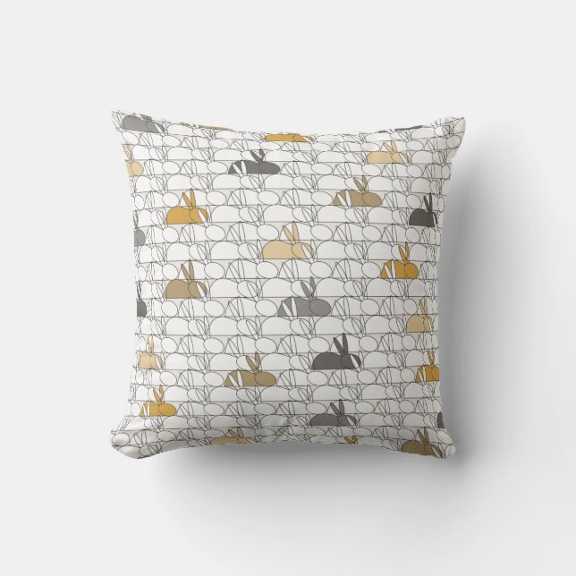 Rabbits Throw Pillow (Front)