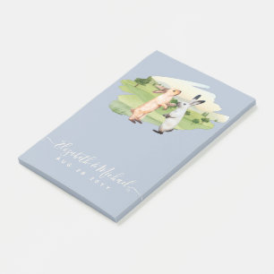 Rabbits Wedding Couple Country Garden Post-it Notes