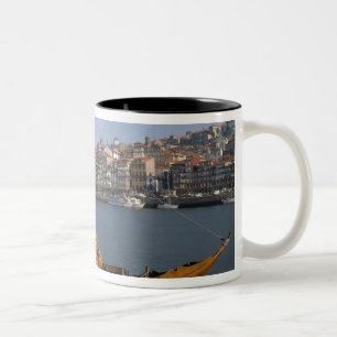 Rabelo Boats, Porto, Portugal Two-Tone Coffee Mug