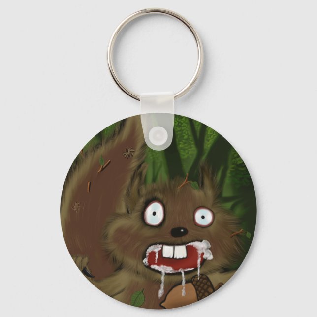 Rabid Squirrel Keychain (Front)