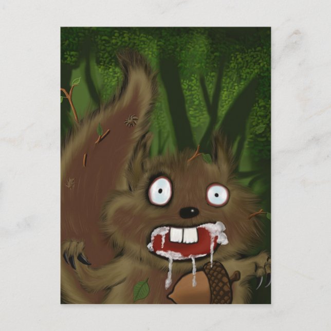 Rabid Squirrel Postcard (Front)