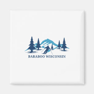 Raboo Wisconsin Ski Resort Skiing Skier Magnet