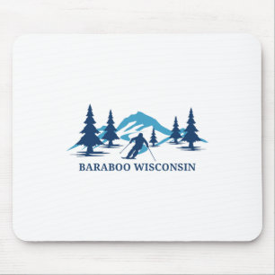 Raboo Wisconsin Ski Resort Skiing Skier Mouse Pad
