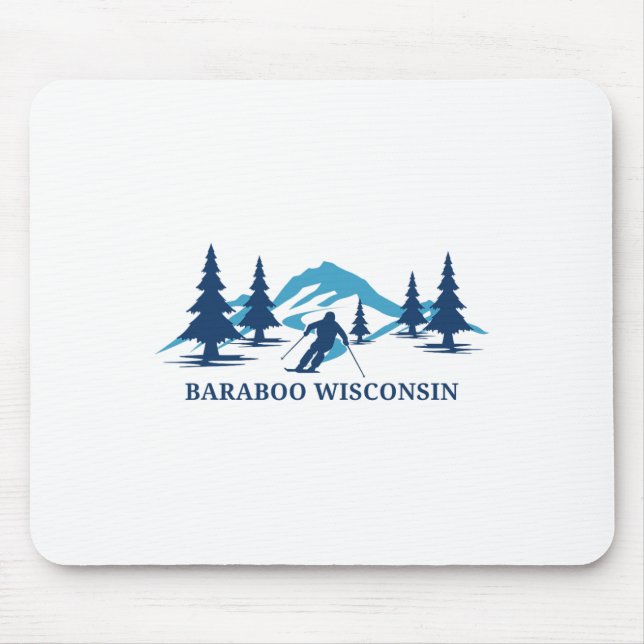 Raboo Wisconsin Ski Resort Skiing Skier  Mouse Pad (Front)