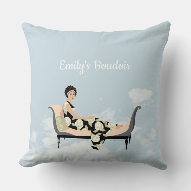 Racamier in the Clouds Throw Pillow (Front)