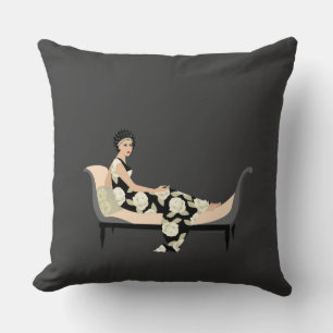Racamier on charcoal throw pillow