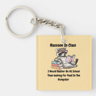 Raccon in Class Keychain
