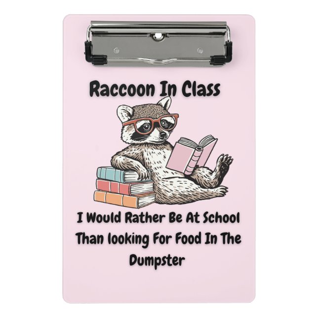 Raccon in Class Mini Clipboard (Front)