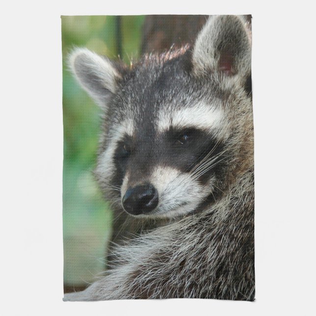 Raccoon 001 kitchen towel (Vertical)
