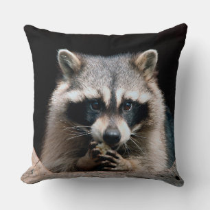 Raccoon 004 throw pillow