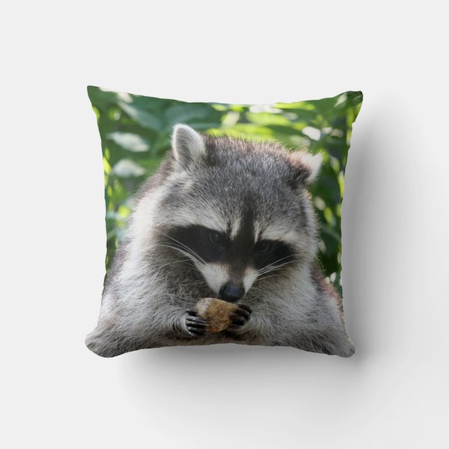 Raccoon 004 throw pillow (Front)