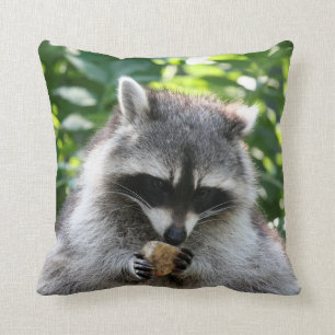 Raccoon 004 throw pillow