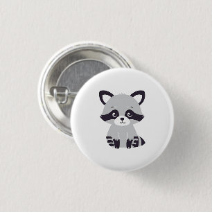 Raccoon 1 Inch Round Button