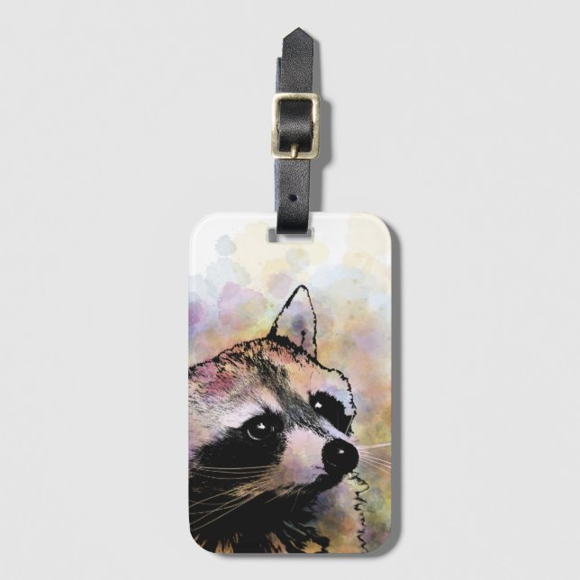 raccoon 23 luggage tag (Front Vertical)