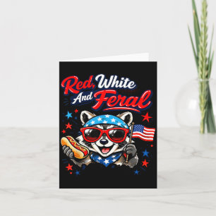 Raccoon 4th of July Patriotic Toddler Red White Card