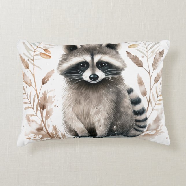 Raccoon  accent pillow (Front)