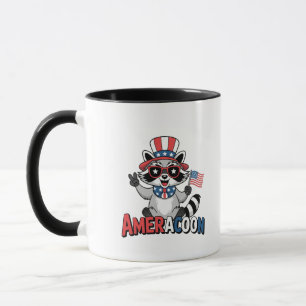 Raccoon Americoon Patriotic 4TH of july America Mug