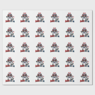 Raccoon Americoon Patriotic 4TH of july America Wrapping Paper