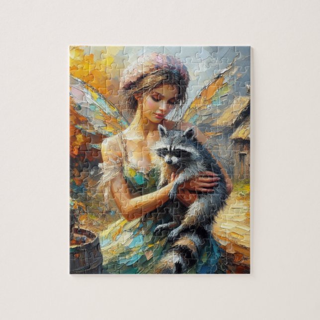 Raccoon and a Fairy Jigsaw Puzzle (Vertical)