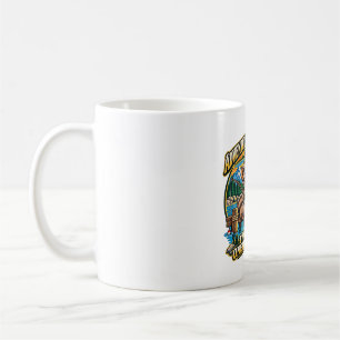 Raccoon and Alien Fishing Two Worlds Lake Coffee Mug