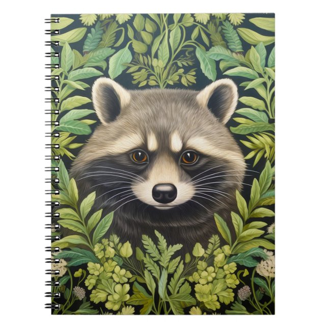 Raccoon and foliage art nouveau style notebook (Front)