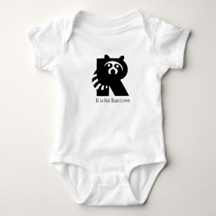 Raccoon Animal Alphabet Baby Bodysuit