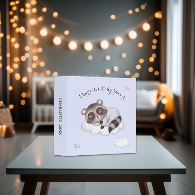 Raccoon Animal Gender Neutral Baby Shower Album Binder (Neutral Baby Shower Photo Album!)