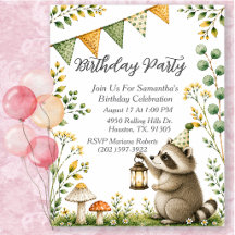Raccoon Animal Gender Neutral Birthday Party
