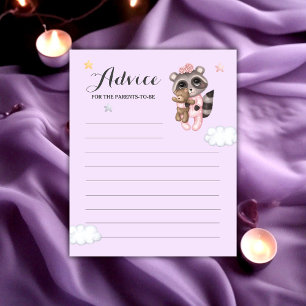 Raccoon Animal Girl Baby Shower Advice For Parents