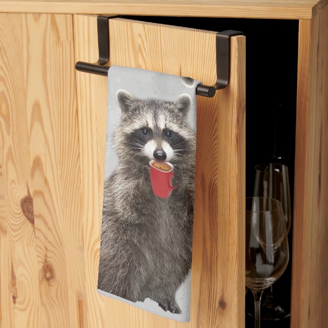 Raccoon Animal Nature Wildlife Art Kitchen Towel (Thirds Fold)