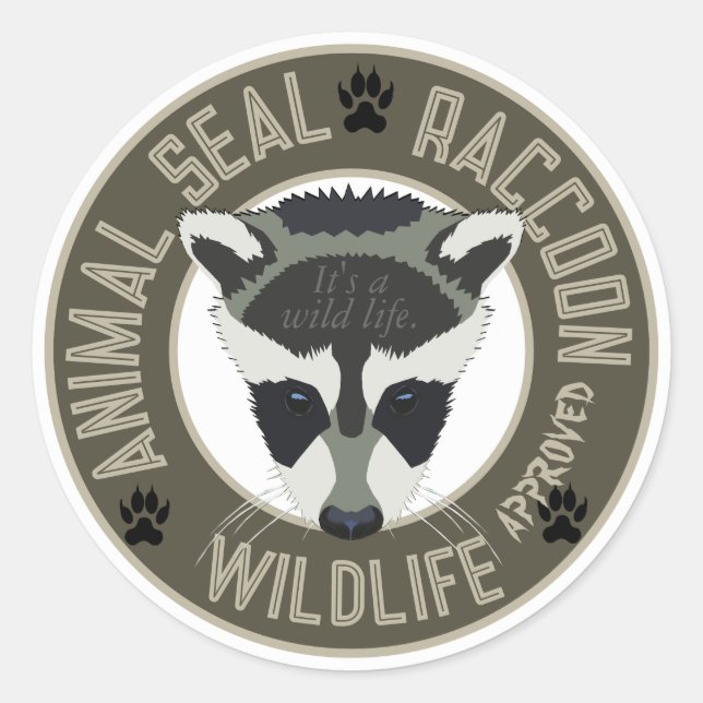 Raccoon Animal Seal Sticker (Front)