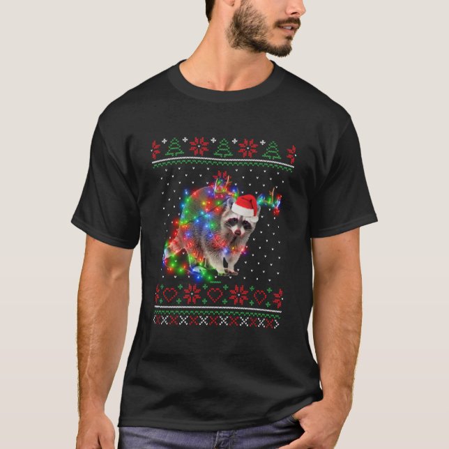 Raccoon Animal Ugly Sweater Christmas Puppy Animal (Front)