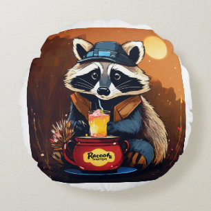Raccoon Appreciation Day Festivities Round Pillow