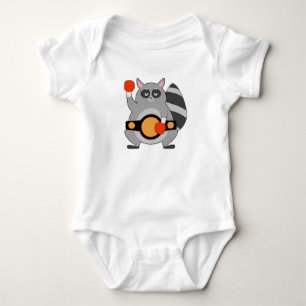 Raccoon as Boxing champ with Belt Baby Bodysuit