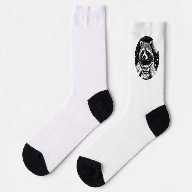 Raccoon astronaut socks (Left)