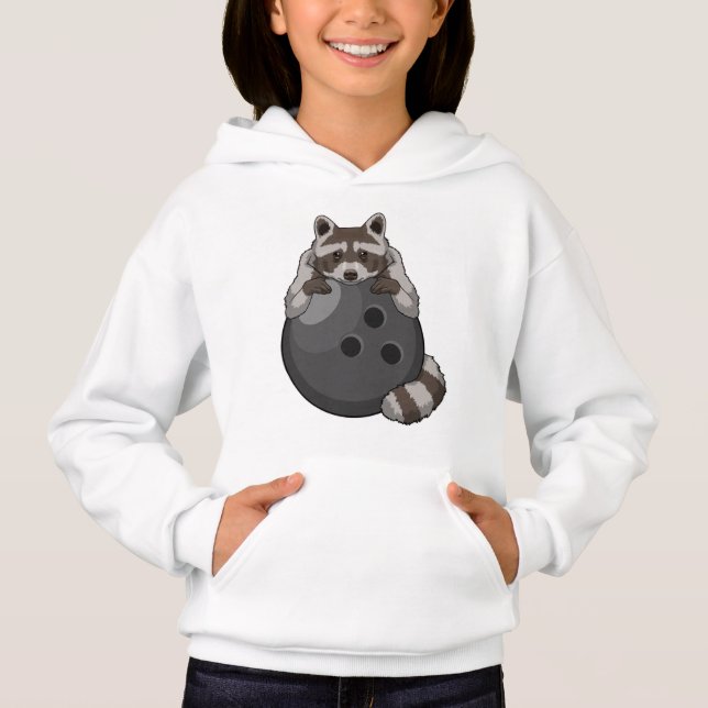 Raccoon at Bowling with Bowling ball (Front)