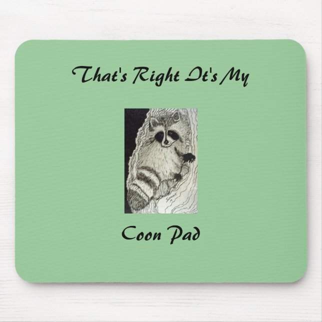 Raccoon At Home Mousepad (Front)