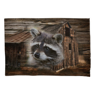 Raccoon At The Old Barn Pillowcase