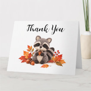 Raccoon Autumn Thank You Card