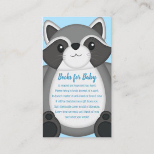 Raccoon Baby Shower Blue Enclosure Card