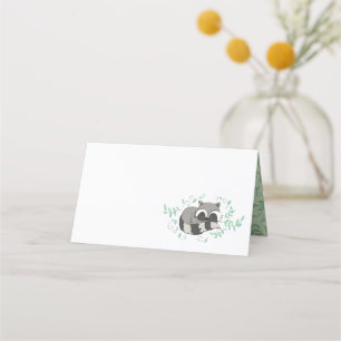 Raccoon Baby Shower Woodland Animals Place Card
