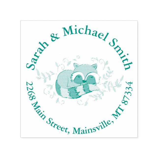 Raccoon Baby Shower Woodland Animals Self-inking Stamp (Design)