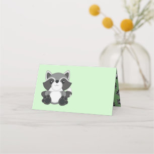 Raccoon Baby Shower Woodland Place Card