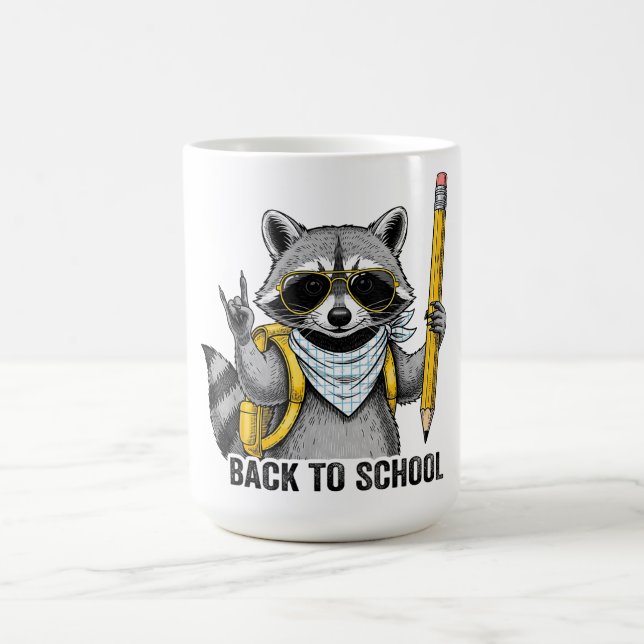 Raccoon Back To School Funny Gifts For Kids Coffee Mug (Center)