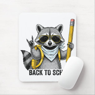 Raccoon Back To School Funny Gifts For Kids Mouse Pad