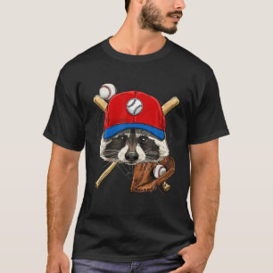 Raccoon Baseball Raccoon Lovers Baseball Player T-Shirt