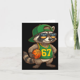 Raccoon Basketball 67 Gen Alpha Slang Srts Men Boy Card