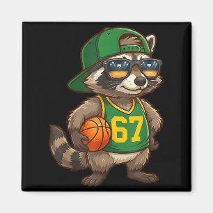 Raccoon Basketball 67 Gen Alpha Slang Srts Men Boy Magnet