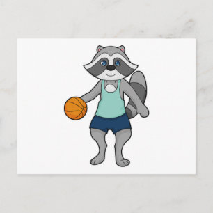 Raccoon Basketball player Basketball Postcard