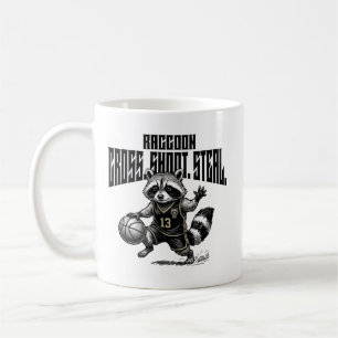 Raccoon Basketball Star - Cross Shoot Steal Graph Coffee Mug